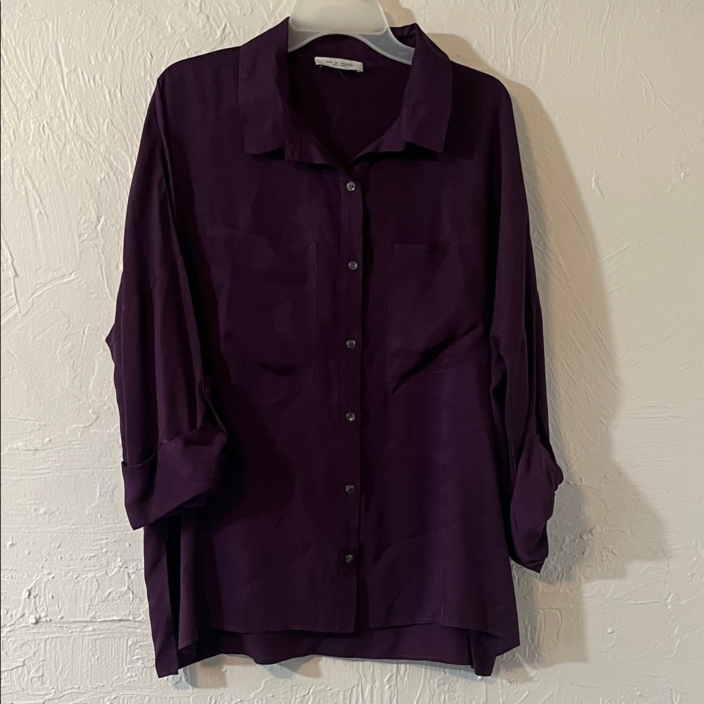 Lola & Sophie Plum Button-Front Top
